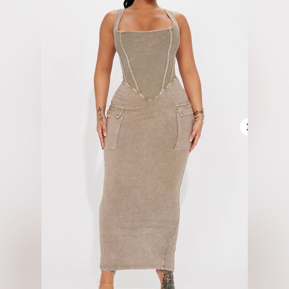 Elegant Tan Women's Dress
